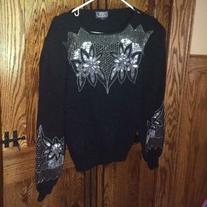 Classy Black Sequined Sweater